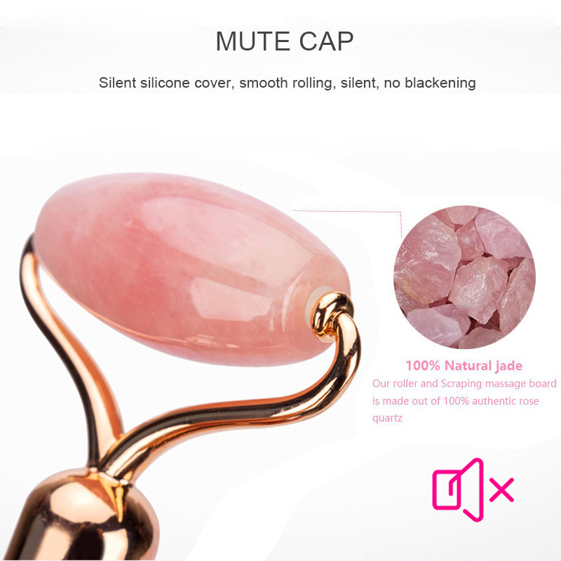 Elektromos arcvibrátor Rose Jade Roller Face Lifting Bőrfeszesítő Öregedésgátló Karcsúsító Guasha Jade Stone szépségmasszázs eszköz