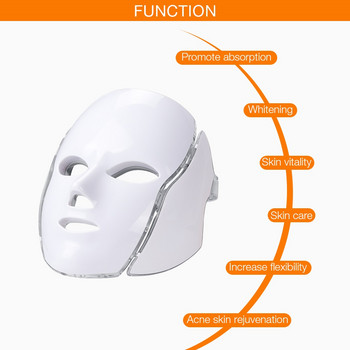 iebilif 7 цвята фотонна електрическа LED маска за лице с подмладяване на кожата на шията против акне, бръчки, козметичен салон за домашна употреба