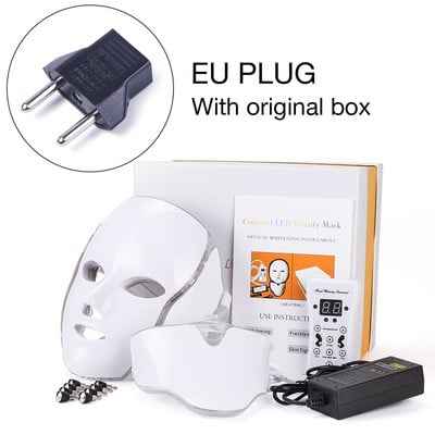 iebilif 7 Colors Photon elektromos LED arcmaszk nyaki bőrfiatalítással aknés ránctalanító szépségápoló szalon otthoni használatra