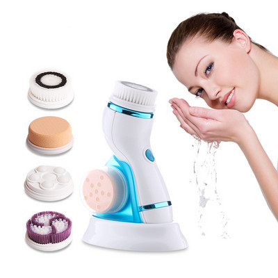 4 az 1-ben elektromos arctisztító kefe Mosó arctisztító Bőrpórustisztító Testtisztító Masszázs Mini Beauty Masszírozó Kefe