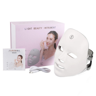 USB Charge 7 Colors LED Arcmaszk Fotonterápiás Bőrfiatalítás Pattanások Elleni Ránctalanítás Bőrápolás Spa Beauty Arcgép