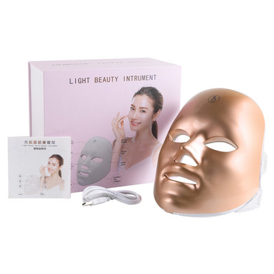 USB Charge 7 Colors LED Arcmaszk Fotonterápiás Bőrfiatalítás Pattanások Elleni Ránctalanítás Bőrápolás Spa Beauty Arcgép