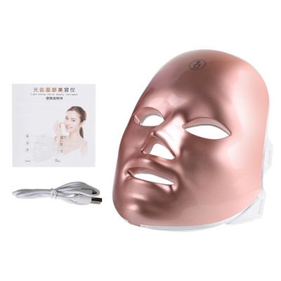 USB Charge 7 Colors LED Arcmaszk Fotonterápiás Bőrfiatalítás Pattanások Elleni Ránctalanítás Bőrápolás Spa Beauty Arcgép
