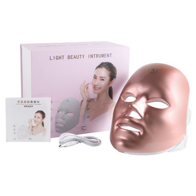 USB Charge 7 Colors LED Arcmaszk Fotonterápiás Bőrfiatalítás Pattanások Elleni Ránctalanítás Bőrápolás Spa Beauty Arcgép