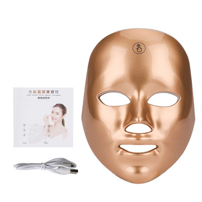 USB Charge 7 Colors LED Arcmaszk Fotonterápiás Bőrfiatalítás Pattanások Elleni Ránctalanítás Bőrápolás Spa Beauty Arcgép