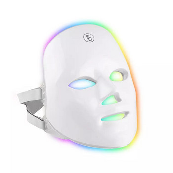 Μάσκα προσώπου επτά χρωμάτων Led Ασύρματη μάσκα προσώπου φωτοθεραπείας Photon χρησιμοποιείται για την αντιγηραντική αναζωογόνηση του δέρματος περιποίηση του δέρματος USB char