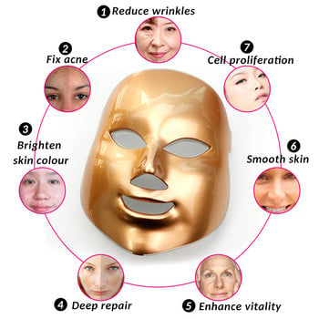 Electric LED Beauty Facial Mask 7 Color Photon Therapy Massager Anti Acne Remove Wrinkle Skin Rejuvenation Συσκευή περιποίησης ομορφιάς