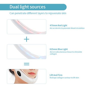 EMS Stimulator σε σχήμα V Face Lifting Slimmer LED Photon Massager κραδασμών Bady Fat Double Chin Removal Συσκευή V-Face Up Beauty