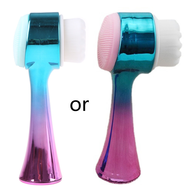 Dvostrane četkice za čišćenje LICA Silikonske ručne četke za pranje lica za duboku šminku za piling pora D0UE