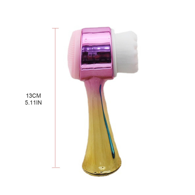 Dvostrane četkice za čišćenje LICA Silikonske ručne četke za pranje lica za duboku šminku za piling pora D0UE