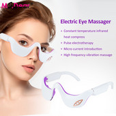 Ms Dear Eye Massager 3D elektromos arcmasszázs pulzáló forró kompressziós mikroáram vibrációs újratölthető a Smart Eye Beauty maszkhoz