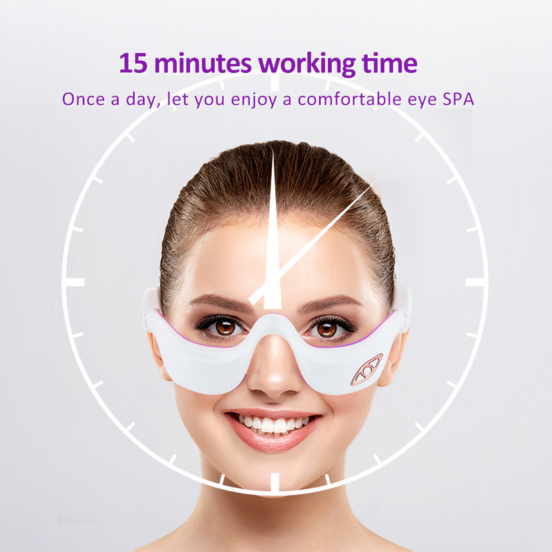 Ms Dear Eye Massager 3D elektromos arcmasszázs pulzáló forró kompressziós mikroáram vibrációs újratölthető a Smart Eye Beauty maszkhoz