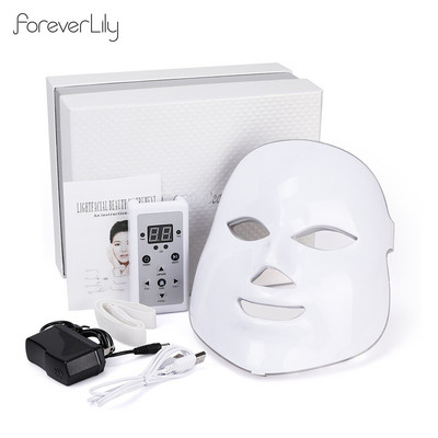 BOX-7 Culori LED Mască de frumusețe facială Terapie cu fotoni Întinerirea pielii Tratament pentru acnee facială Utilizare la domiciliu Lumină LED Îngrijirea pielii Salon SPA