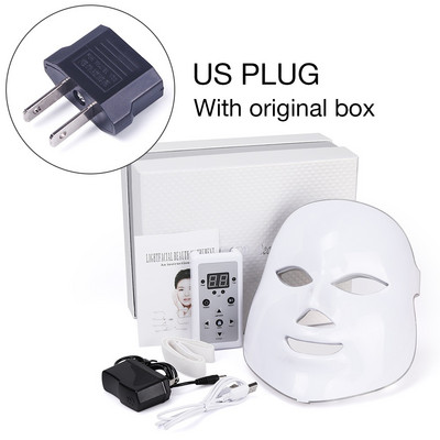 BOX-7 Colors LED Facial Beauty Mask Photon Therapy Bőrfiatalító Arc Akne Kezelés Otthoni használatra LED Light Bőrápoló SPA Szalon