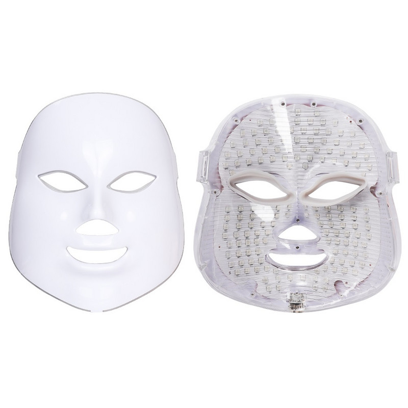 BOX-7 Colors LED Facial Beauty Mask Photon Therapy Bőrfiatalító Arc Akne Kezelés Otthoni használatra LED Light Bőrápoló SPA Szalon