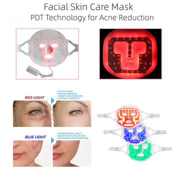 Korea PDT Silicone Led Mask Therapy Facial 3 Colors Face Skin Care Mask For Acne Wrinkle Acne Blemish Beauty Salon Photon Device