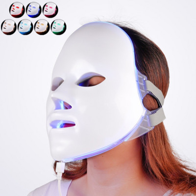 Μάσκα προσώπου με 7 χρώματα LED συρρίκνωση των πόρων Φωτοθεραπεία φωτονίων Περιποίηση δέρματος προσώπου Μάσκα ομορφιάς Θεραπεία ακμής LED Light Συσκευές ομορφιάς