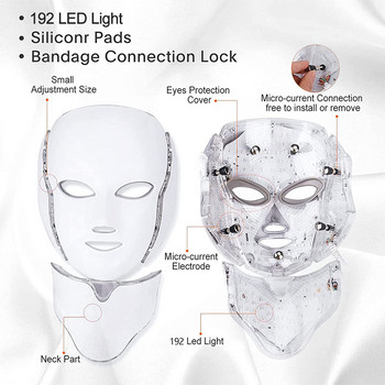 7 цвята LED маска Face Light Therapy Facial Treatment Mask Red Light Therapy LED Face Anti Wrinkle Acne Skin Stegning Device
