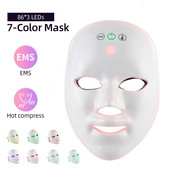 EMS Heating Therapy 7 Colors LED Photon Face Mask Microcurrent Skn Tighten EMS Mask Wireless Use Ránctalanító Bőrfeszesítő
