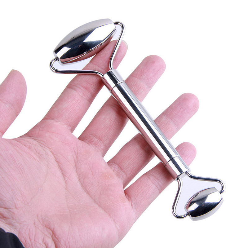 Μασάζ προσώπου Face Roller Gua Sha Scraper Double Heads Metal Roller Skin Care Massage for Face Neck Body