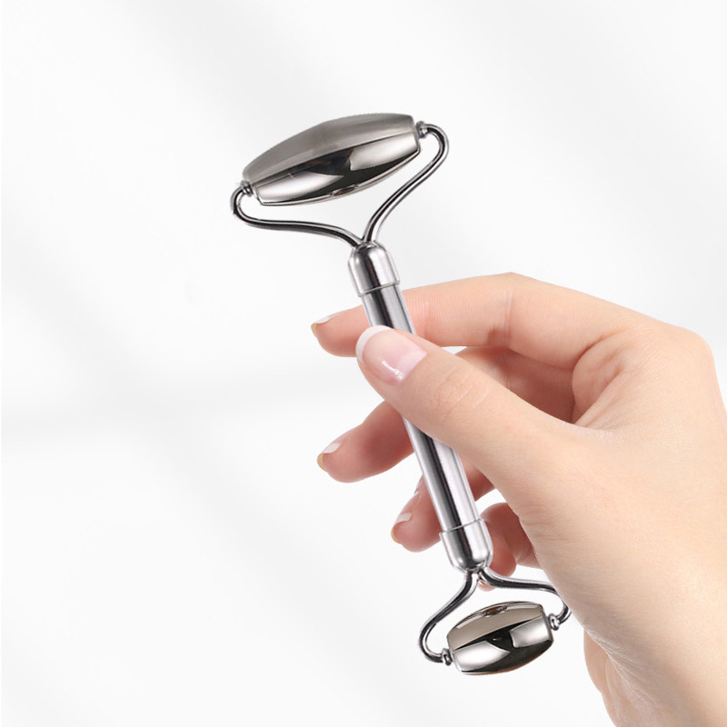 Μασάζ προσώπου Face Roller Gua Sha Scraper Double Heads Metal Roller Skin Care Massage for Face Neck Body