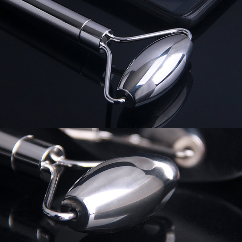 Μασάζ προσώπου Face Roller Gua Sha Scraper Double Heads Metal Roller Skin Care Massage for Face Neck Body