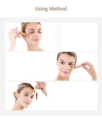 Beauty Bar 24k Golden Pulse Facial Massager Slimming Face pop 24k Gold Color Vibration 3d Facial Roller Eye Massage