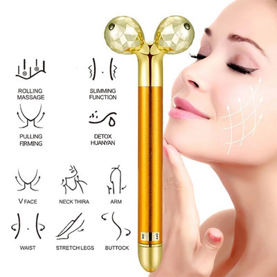 Beauty Bar 24k Golden Pulse arcmasszírozó karcsúsító arc pop 24k arany színű vibrációs 3d arc görgős szemmasszázs eszköz