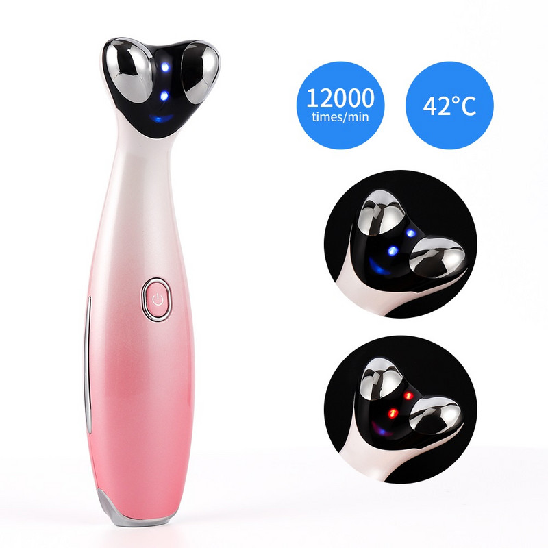 RF rádió Red&Blue Light 42℃ Fűtőterápiás Szemmasszírozó Sötét Karikák Szemtáskák Szemráncok V-arc emelő ajakápoló eszköze
