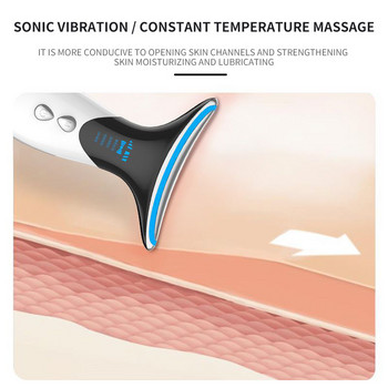 Electric LED Photon Heating Therapy Face Neck Lifitng Tighten Double Chin Removal Massager Facial Sagging Face Beauty Care