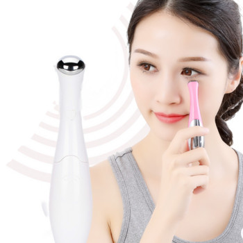 Търговия на едро с преносимо електрическо устройство за писалка за масаж на очи Тъмни кръгове за лице Вибрация Тънко лице Magic Stick Anti Bag Pouch Wrinkle 1p