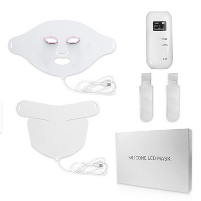 New Arrival Soft Silicone LED Mask 7 Color Led Therapy Photon Maszk Nyak Arc Masszírozó Bőrfiatalítás Anti Akne Ránc