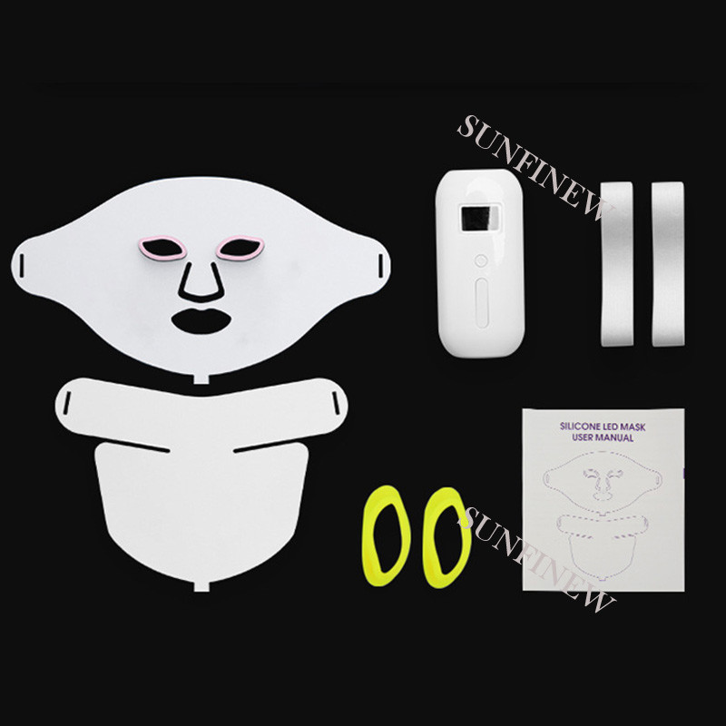 New Arrival Soft Silicone LED Mask 7 Color Led Therapy Photon Maszk Nyak Arc Masszírozó Bőrfiatalítás Anti Akne Ránc