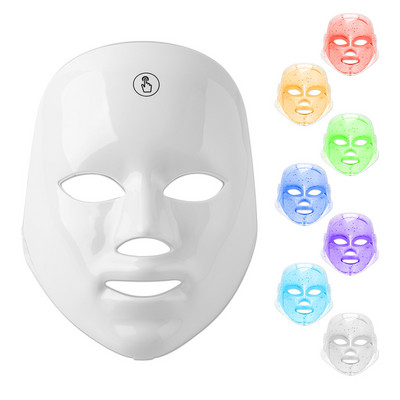 USB Charge 7 Colors LED veido kaukė fotonų terapijos odos atjauninimas nuo spuogų raukšlių šalinimas odos priežiūros kaukė odą šviesinanti