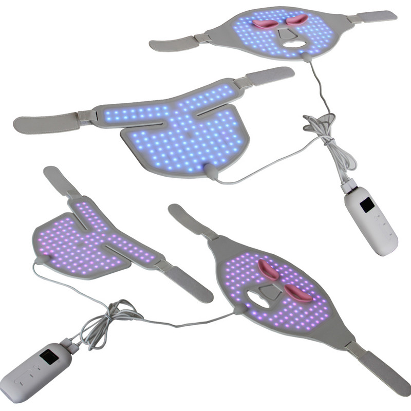 Anti-senėjimo grožio veido SPA infraraudonųjų spindulių mėlyna žalia spalvinga belaidė silicio led kaukė šviesos terapijos led veido kaukės