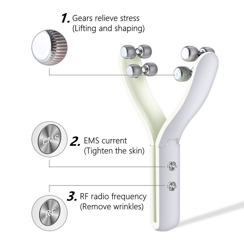 LORAPO Facial Lifting Device V Face Roller Beauty Instrument Dupla álla Ránctalanító Arcmasszázs Karcsúsító V-arcápolás