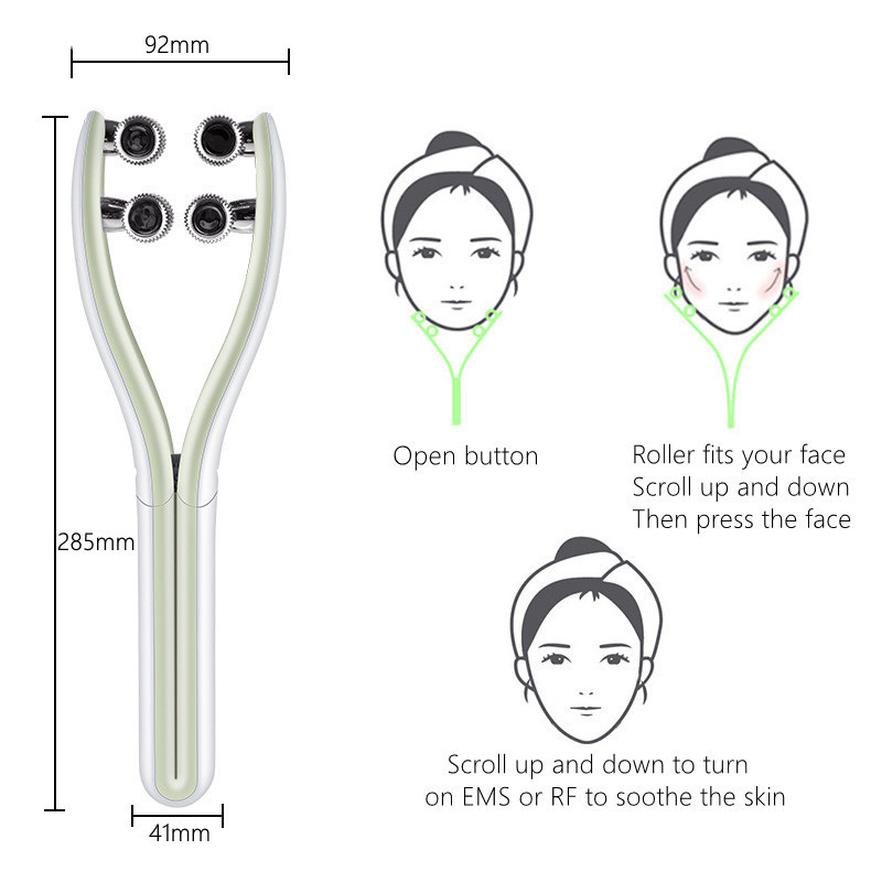 LORAPO Facial Lifting Device V Face Roller Beauty Instrument Dupla álla Ránctalanító Arcmasszázs Karcsúsító V-arcápolás