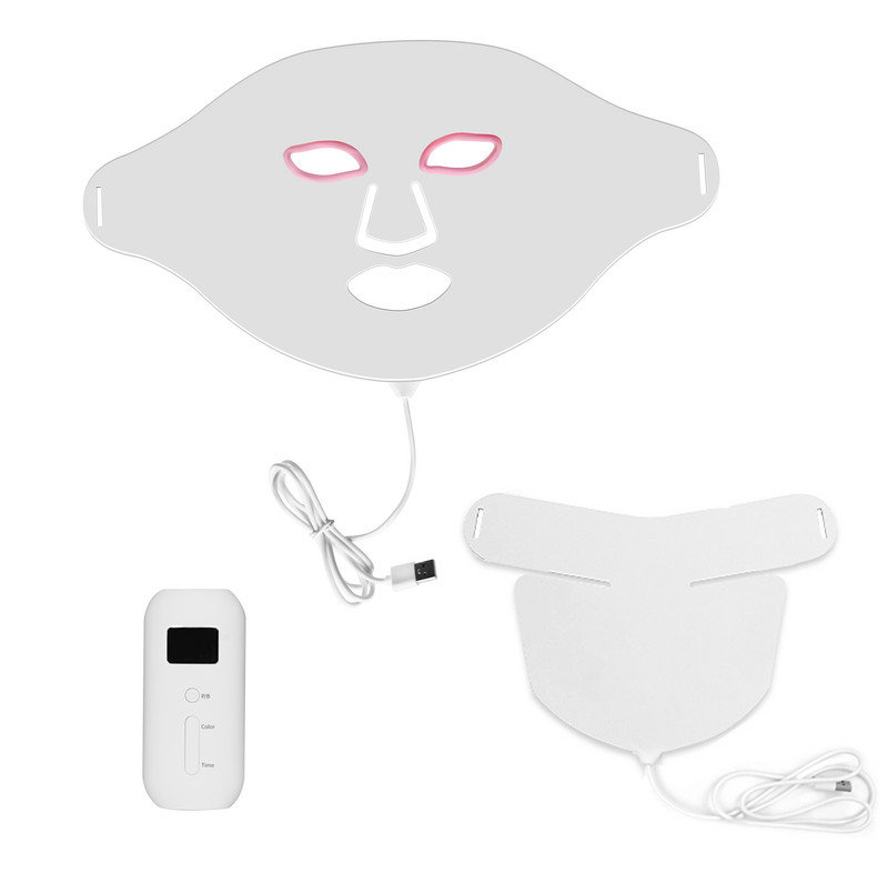 Beauty Device Face Spa Infraraudonųjų spindulių 7 spalvinga kaukė Odos priežiūra Lanksti šviesos terapijos LED veido silikoninė kaukė