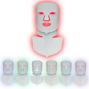 Домашна употреба Подмладяване на кожата Намаляване на акне Терапия против стареене Красота Силиконова 7 Led Light маска за лице
