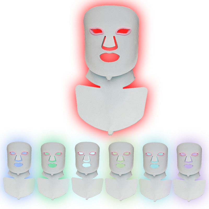Otthoni használatra Bőrfiatalítás Pattanások csökkentése öregedésgátló terápia szépség szilikon 7 Led Light arcmaszk