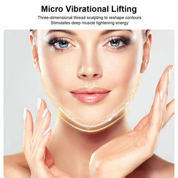 Συσκευή ανύψωσης προσώπου LED Photon Therapy Facial Slimming Vibration Massager Διπλό πηγούνι σε σχήμα V Face Cheek Lift Belt