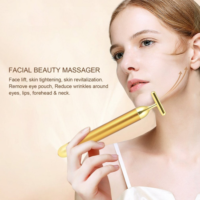 1db Vibration Massager Stick Lift bőrfeszesítő ráncsáv Energy Beauty Bar karcsúsító arcmasszázs eszköz Arcszépítő henger