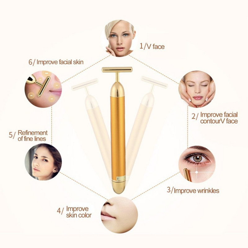 1db Vibration Massager Stick Lift bőrfeszesítő ráncsáv Energy Beauty Bar karcsúsító arcmasszázs eszköz Arcszépítő henger
