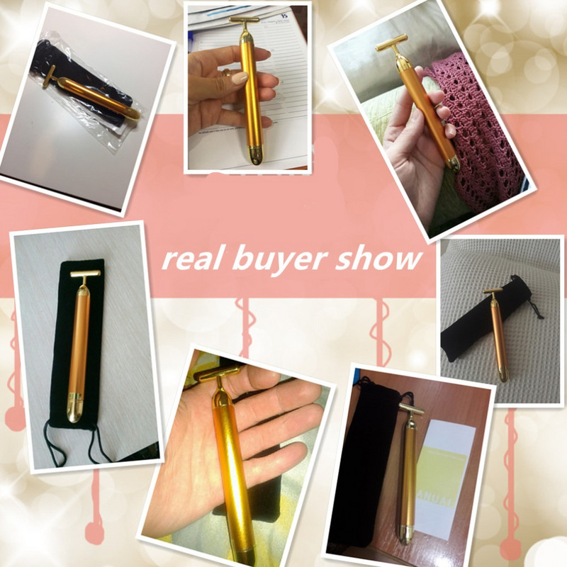 1db Vibration Massager Stick Lift bőrfeszesítő ráncsáv Energy Beauty Bar karcsúsító arcmasszázs eszköz Arcszépítő henger