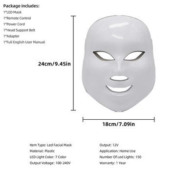 LED маска за лице Beauty Skin Rejuvenation Photon Light 7 Colors Mask Therapy Wrinkle Acne Tighten Skin Tool Facial Machine
