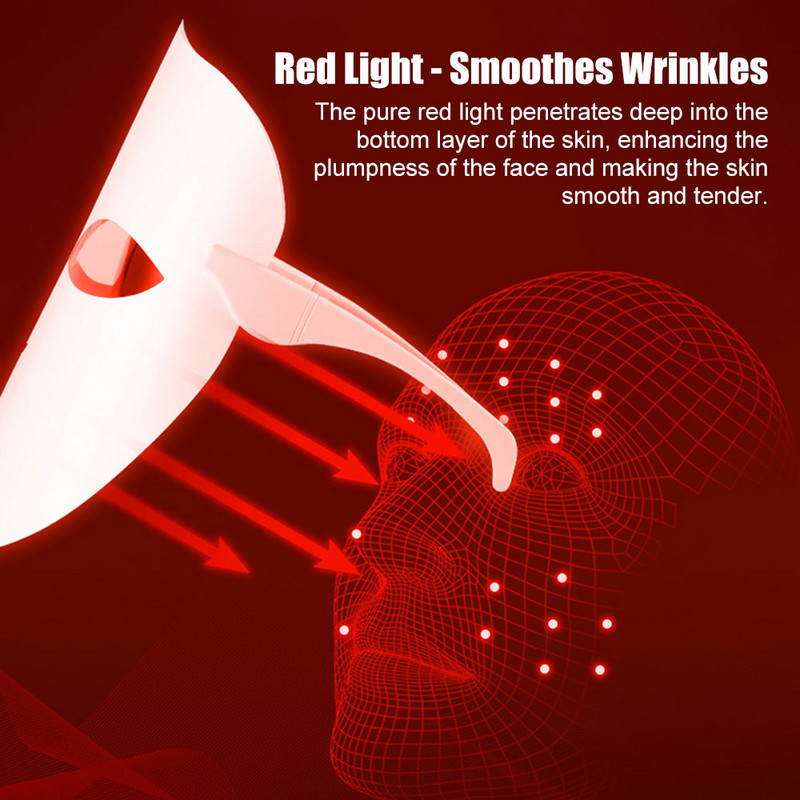 Led Face Fényterápiás Maszk Arcmaszk Gép Luminoterápia Mezoterápia Bőrfiatalító Ráncfeszesítő Kozmetológiai eszközök