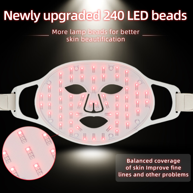 USB Charge 4 Colors LED arcmaszk foton terápiás bőrfiatalítás aknés ránctalanítás bőrápoló maszk bőrvilágosító