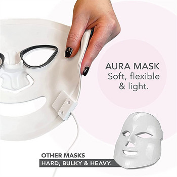 Flexible Silicone 4 Colors Led Face Mask Light Therapy Αντιγηραντική ΜΑΣΚΑ LED για ρυτίδες Αναζωογόνηση Σύσφιξη Περιποίηση δέρματος