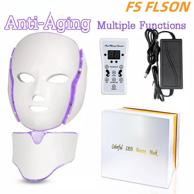 Mască cu LED-uri în 7 culori Terapie cu fotoni Întinerirea pielii Albire Masca spa Mașină de îngrijire a pielii Instrument anti-acnee Instrument de frumusețe