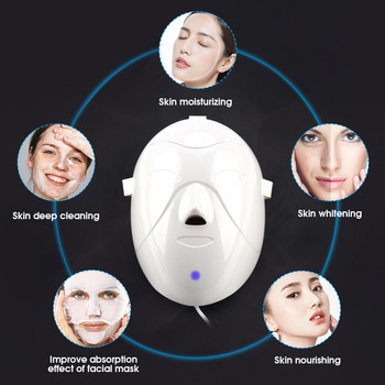 Beauty Face Mask Portable Nano Ultrasonic Atomization Intelligent Face Steam Mask Skin Tightening Hydrating Led Light Therapy